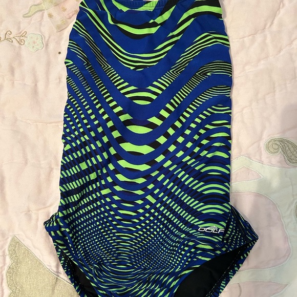 Dolfin competitive swim team bathing suit size 24 blue green - Picture 1 of 3